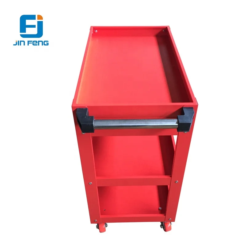 3 Tiers Steel Kitchen Trolly box movable rack / Utility Rolling Cart with drawer