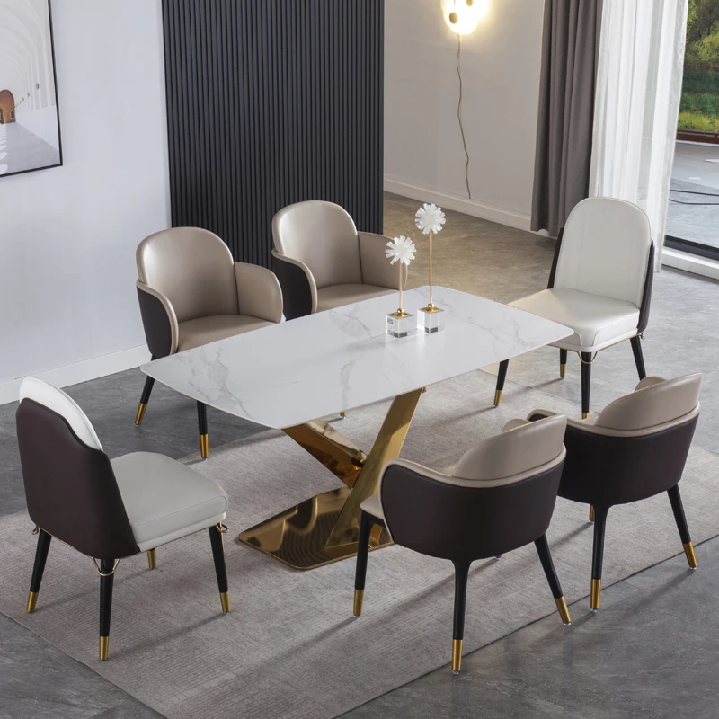 Modern Commercial Armchair Solid wood Dining Room table and Chair With Pu Leather Restaurant Chair Cafe Chair