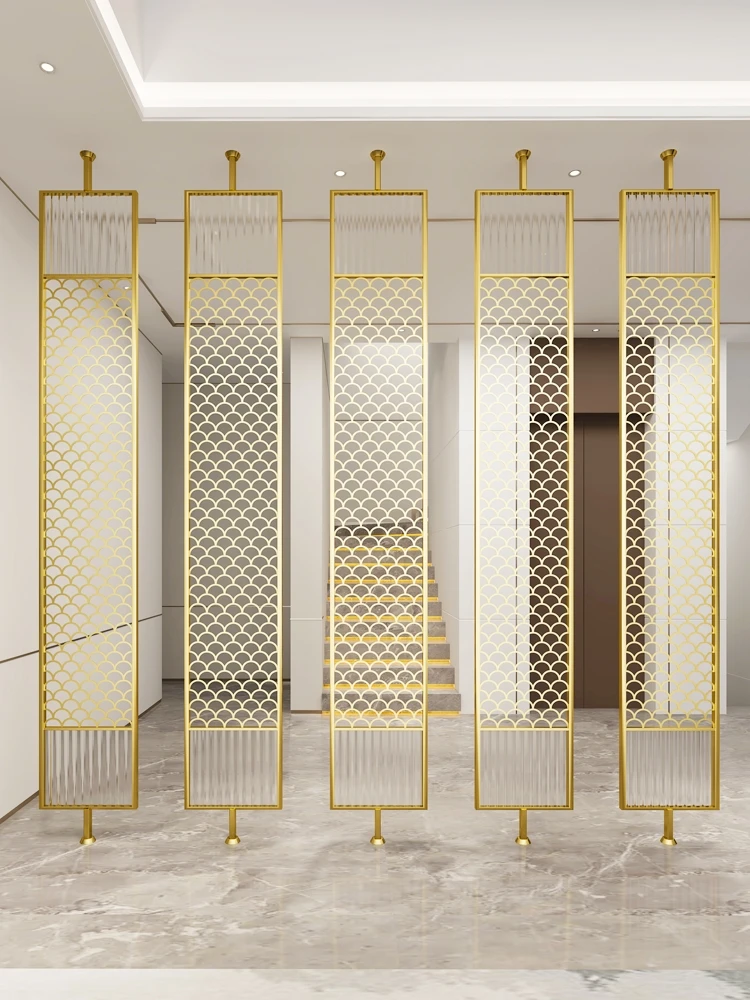 Modern Glass Room Divider Decoration 304 Stainless Steel Divider Room Partition Design For Living Room
