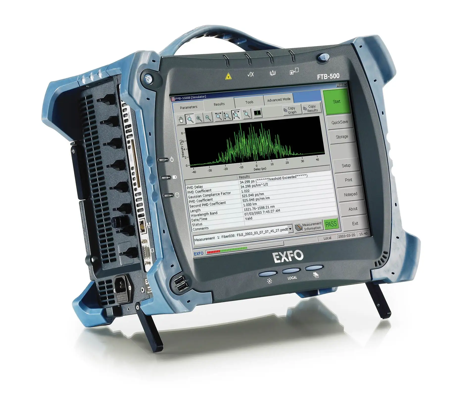 Original EXFO FTB-500 Platform with FTB-5500B PMD analyzer FTB-5800 chromatic dispersion analyzer