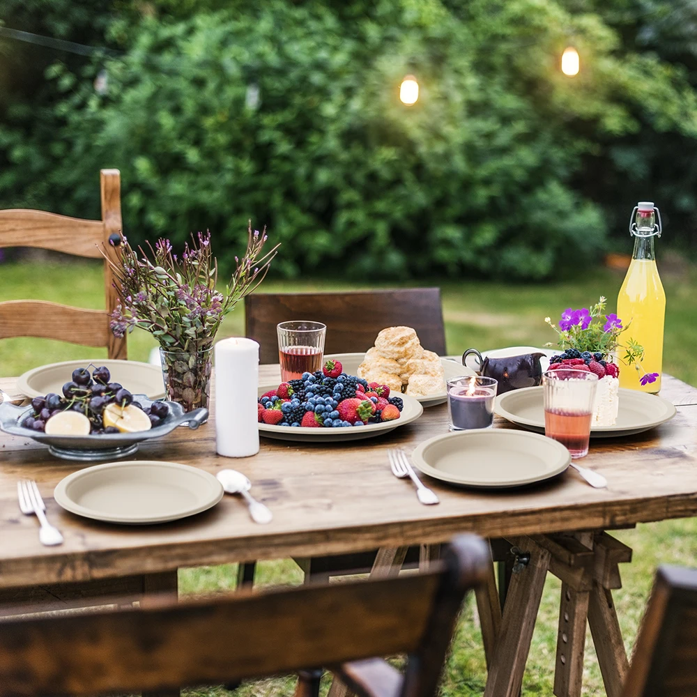 OEM Kuoshi Disposable Customize Salad 12 26 32 48 Oz Bowls Biodegradable Compostable Paper Bowl