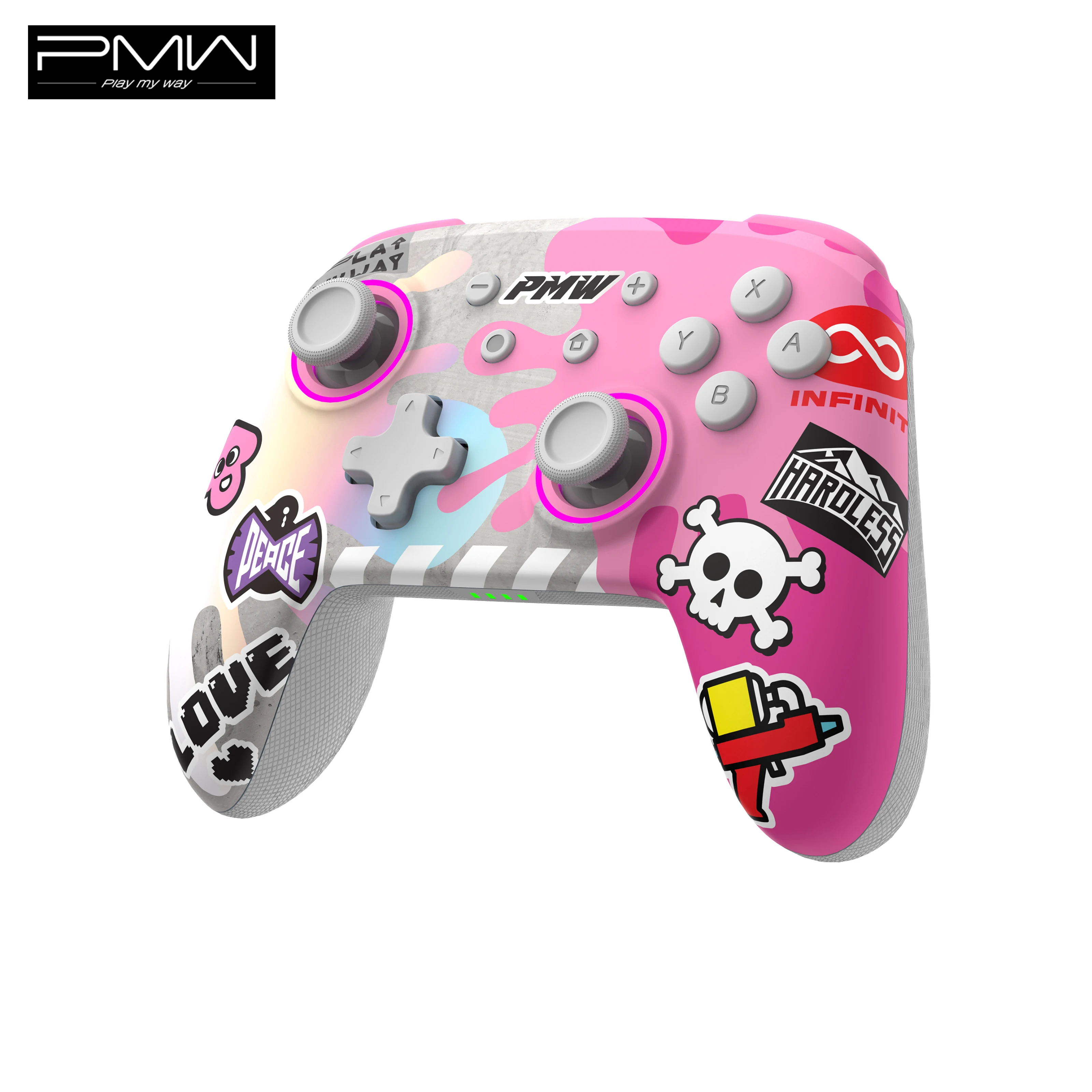 IINE Wireless Controller for Nintendo Switch/Lite/Switch OLED, Pro Controller Support PC On Steam,Pink