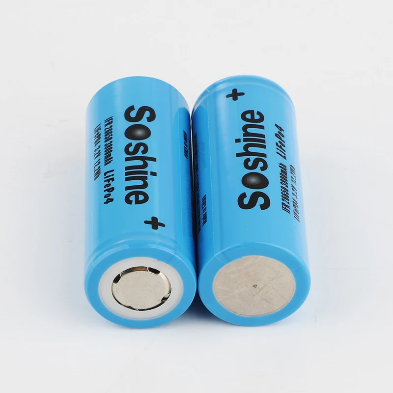  Новый перезаряжаемый аккумулятор Soshine 26650 LiFePO4: 3 2 в 3800