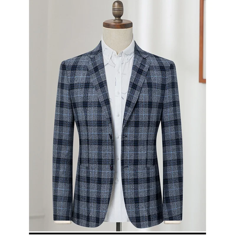 In Stock Striped Single Breasted Blazer Men Jacket Slim Fit Formal Mens Tuxedo