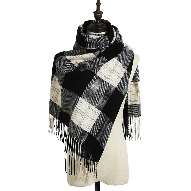 Custom High Quality Wholesale Heather Solid Brushed  Custom Soft Warm Women Scarf