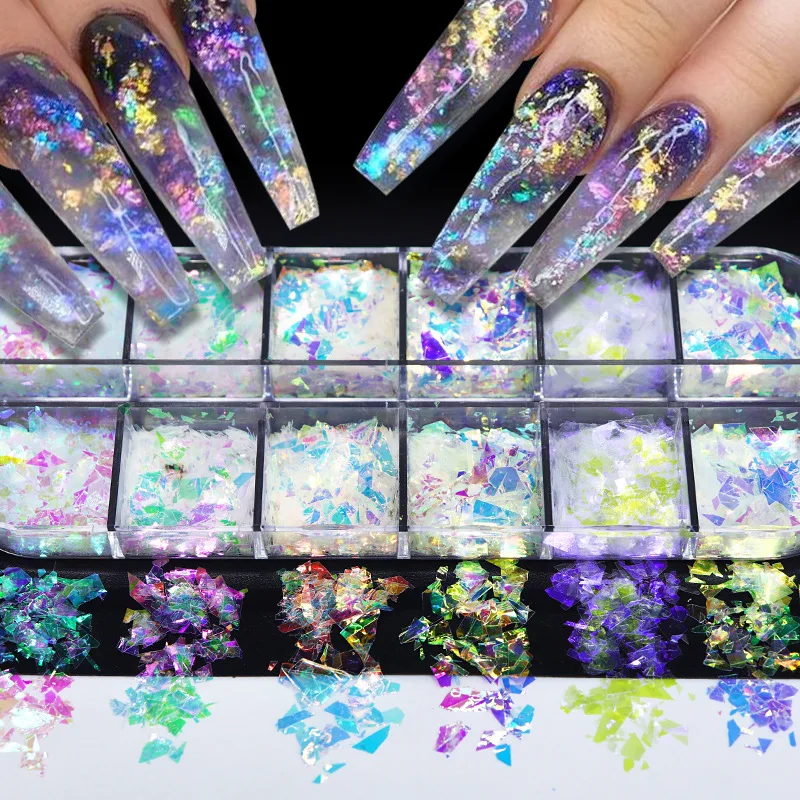 Symphony Cloud Brocade Sequins Highlight Laser Irregular Cellophane Fragments Nail Art Sequins