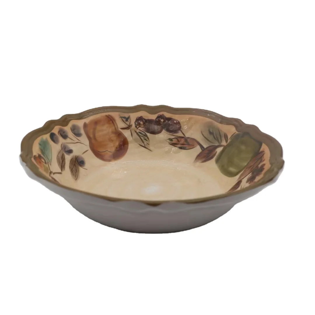 BPA free Wholesale melamine round bowl reusable melamine salad bowl custom flower melamine bowls for camping