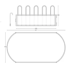 Galvanized 4 Piece Hay Feeder Rectangular Oval Bale Feeder Animal Feeders