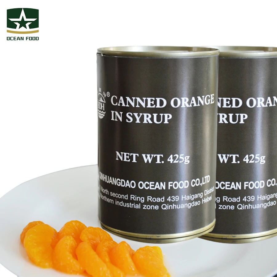 High Energy Food Ration Mandarin Tin Canned Fruit Orange in Syrup