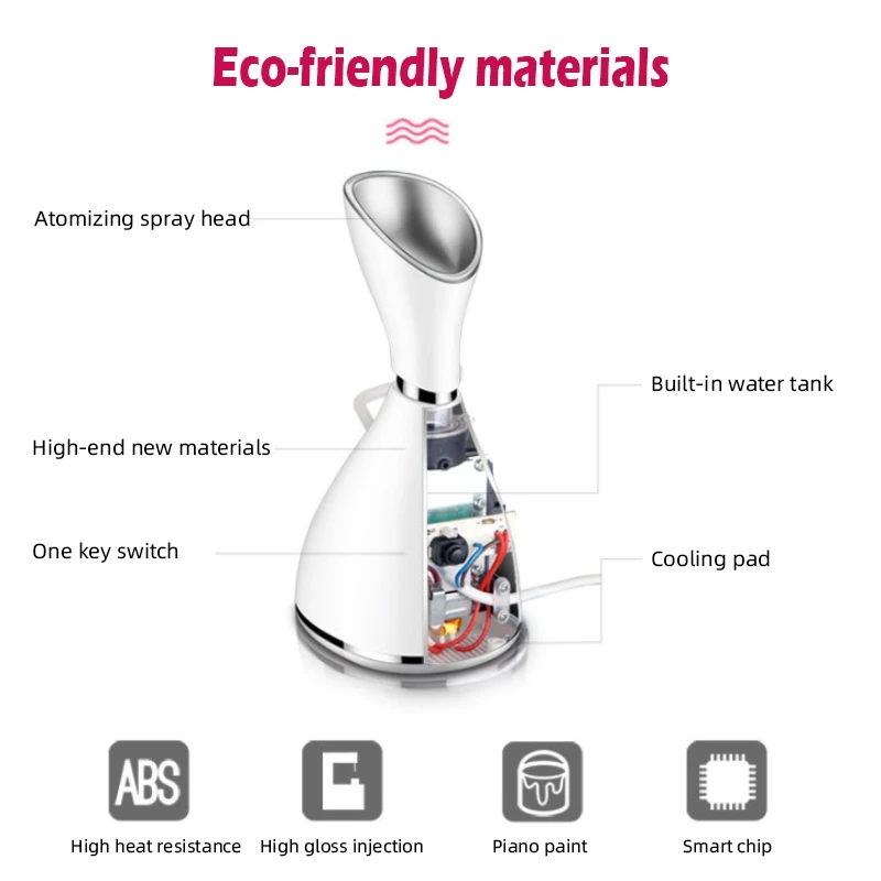 Professional Portable Nano Ionic Vapor Ozone Hot Mist Sauna Face Facial Steamer