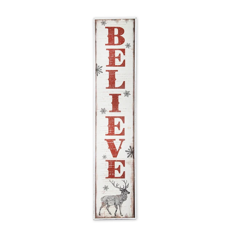 
Christmas Decoration Buffalo Check Peace on Earth Wall Plaque 
