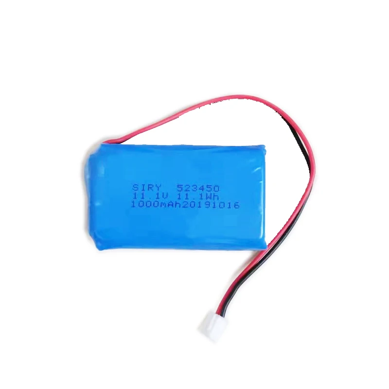 Перезаряжаемый литий-полимерный аккумулятор 11,1 В 1000 мАч 3S1P 523450 для небольшого светодиодного освещения