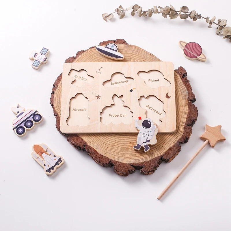Hot New Convex Puzzle for Kids 2-4 Years Educational Astronauts Animals Space Made Plywood Card Paper PC Customizable 20pcs Bag