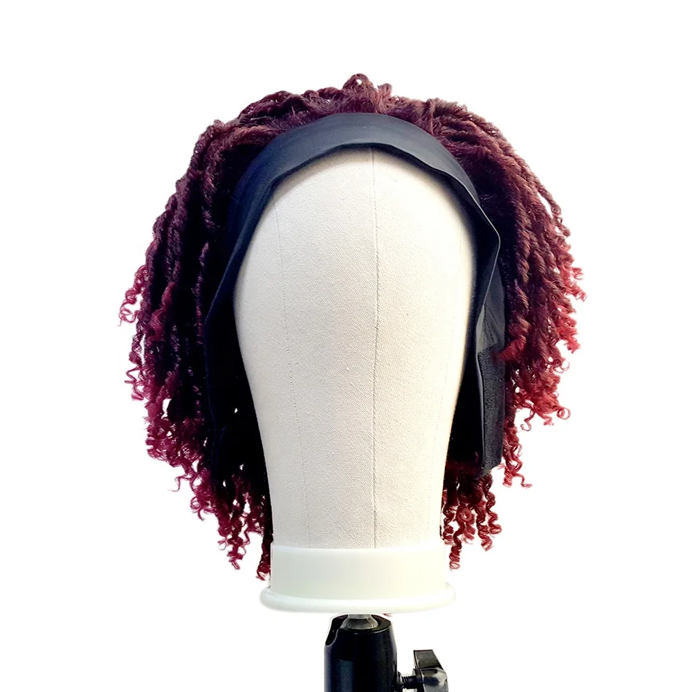 Wholesale Headband Dreadlock Wig Braided Twist Short Curly Heat Resistant Fiber Synthetic Braids wig Synthetic Crochet hair