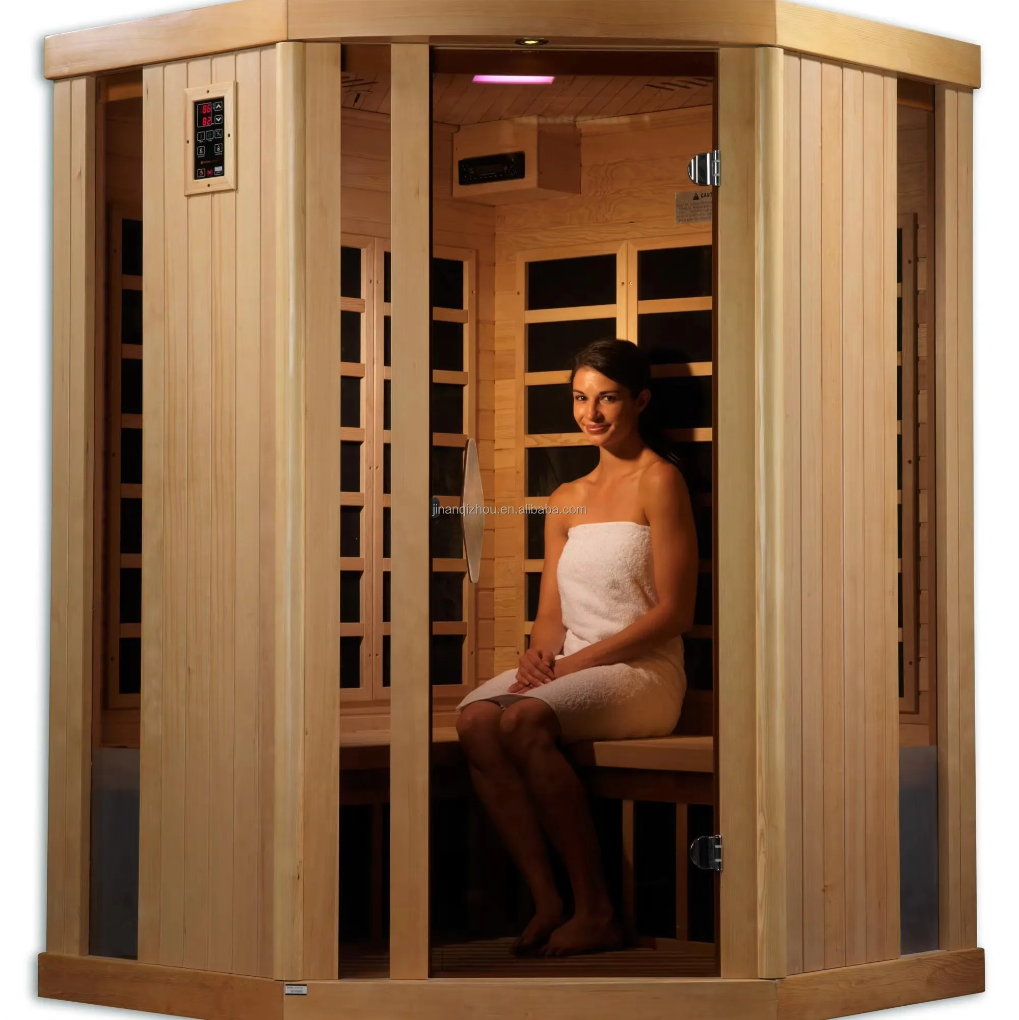 Indoor 2-person wet and dry steam sauna room Far infrared sauna electric furnace durable