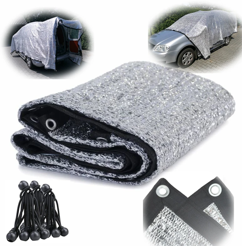 aluminum shade net 10x14feet - Heavy Duty Shade Cloth Mesh Sun Block Fabric Sun Reflect Pet Shade - with Grommets