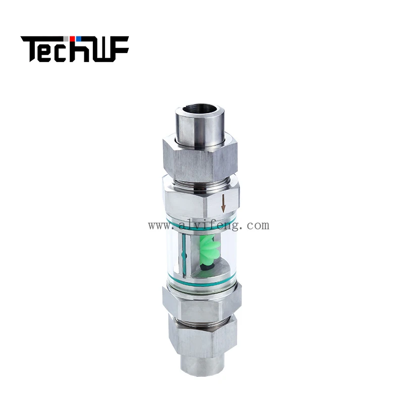 Professional Manufacturer Stainless Steel Tubular Flow Detector Thread End Water Flow Indicator with Paddle Wheel