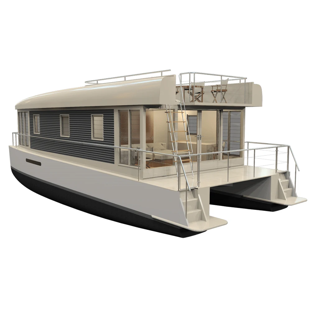 36ft Newest Kinocean Aluminum Sightseeing Pontoon Party Houseboat With Entertainment Room For Sale