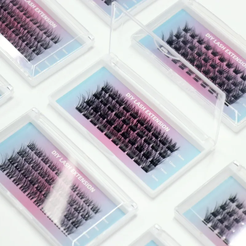 Individual Thin Band Lash Clusters Diy Eyelash Extensions Fluffy 16Mm Mink Lashes Clusters D Curl Cluster Lashes Mink