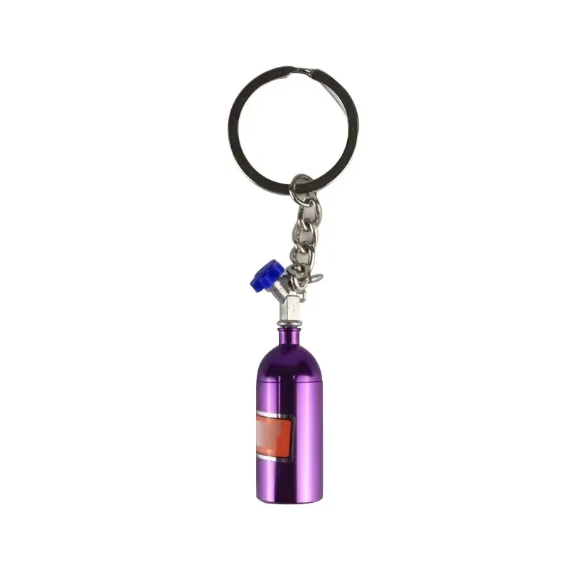 2024 Wholesale Fashion Metal Key Ring Car Key Chain Holder Keyfob NOS Turbo Nitrogen Bottle Keychain