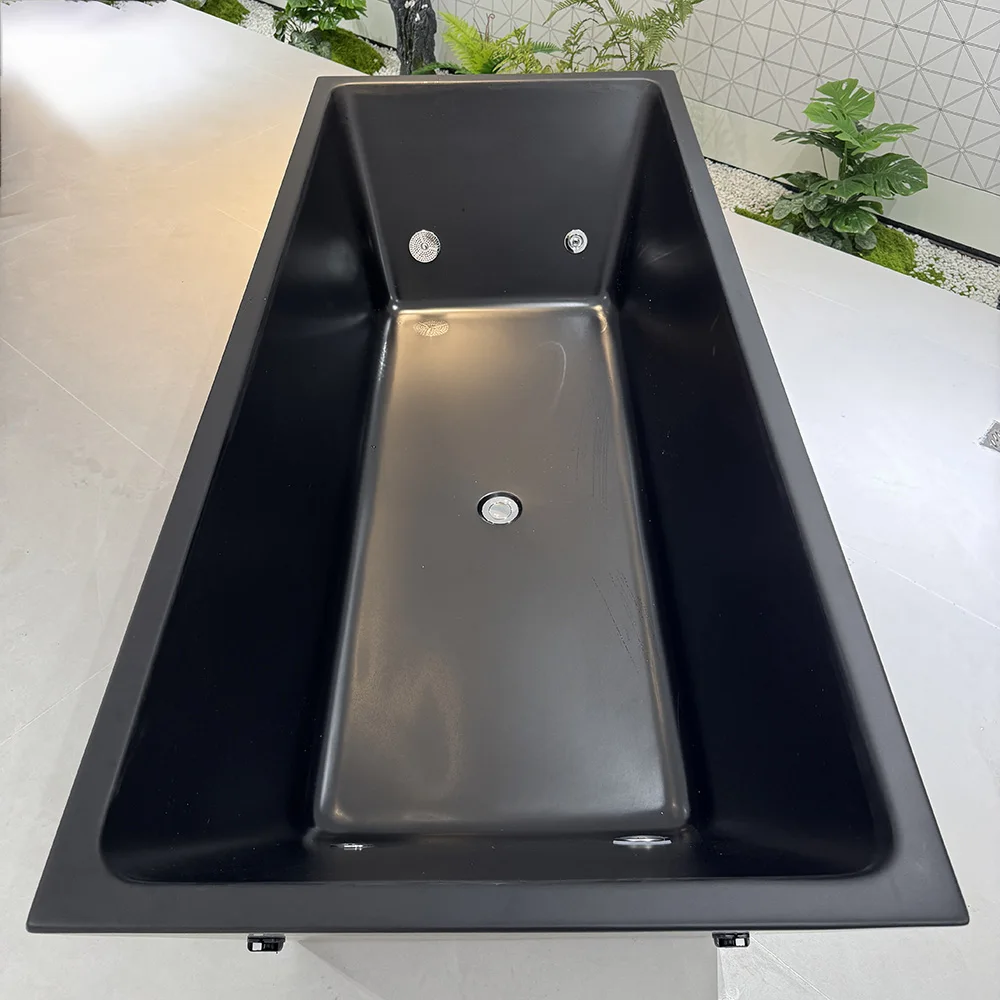 New Design Black Cold Plunge Tub Freestanding Cold Water Therapy Acrylic Art Ice Bath Tub