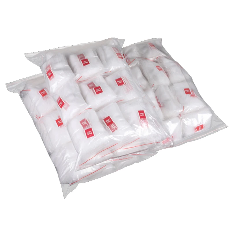 1000pcs/pack Biodegradable Drawstring Individual custom nylon empty tea packaging bag with string