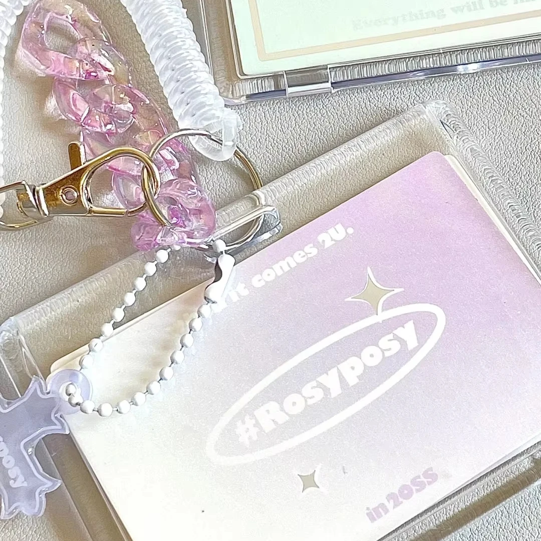acrylic keychain for id card kpop photocard lomo card polaroid instax film 3 inch card holder frame