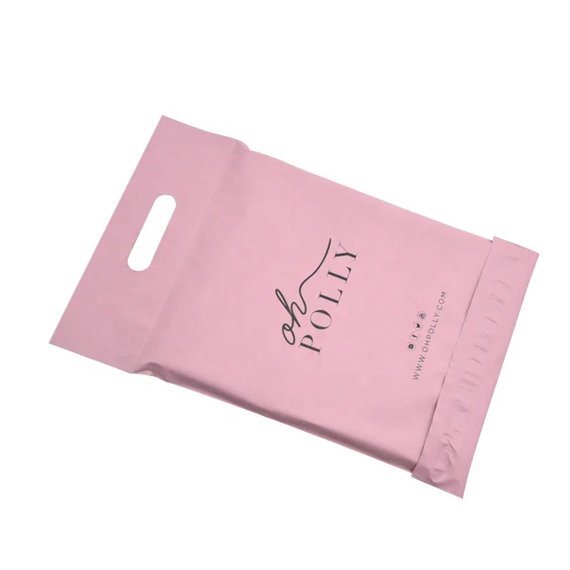 odm oem wholesales packing machine mail shipping bag poly 9x12 biodegradable custom pink mailing bags with handle for shipping