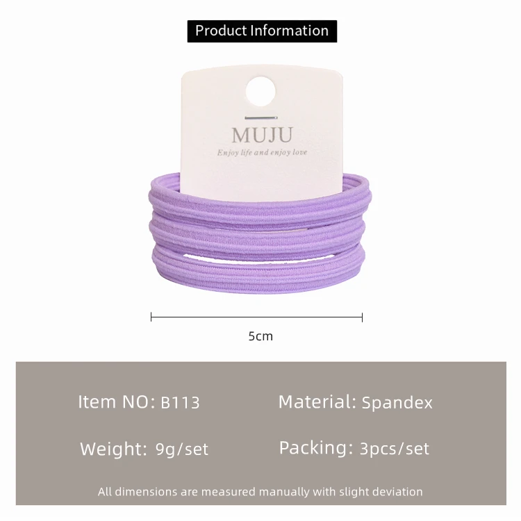 3Piece Set of Thick and High Elastic Hair Tie Simple Stripes Do Not Hurt Scrunchie High Ponytail Head Tie for Girl Women