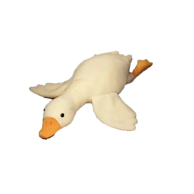 Wholesale custom stuffed animals duck soft toy factory  OEM customized your logo big white goose duck plush pillow for kids