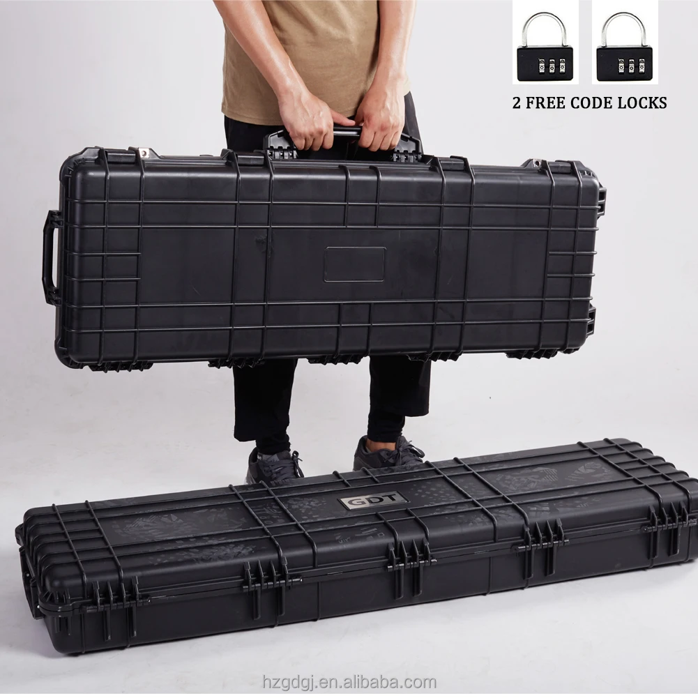 Long shockproof outdoor hunting waterproof case plastic protective equipment case hard plastic gUn case