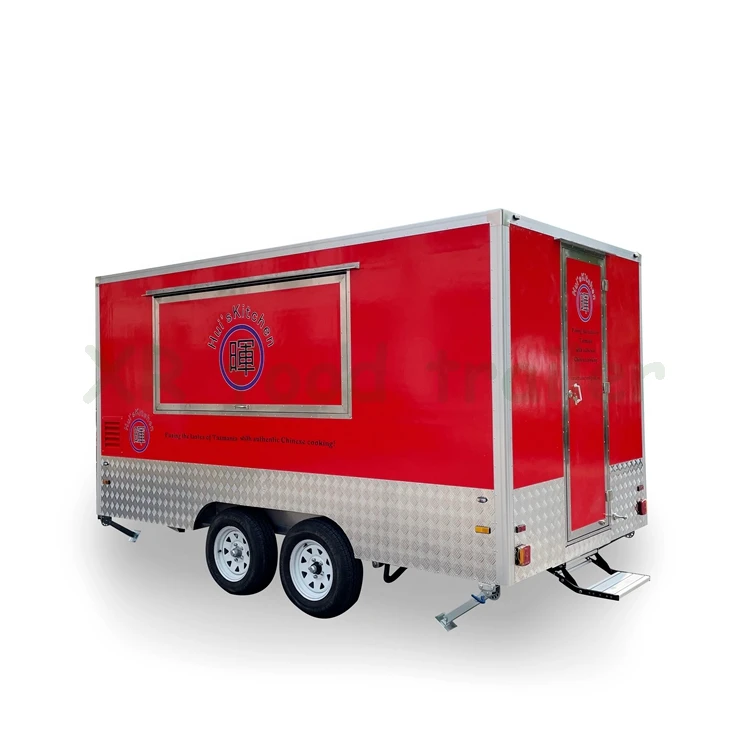 Mobile Kitchen Food Trailer Fiberglass XR New Square Shanghai Mobile Restaurant Manufacturer Customizable L385*w210*h200cm