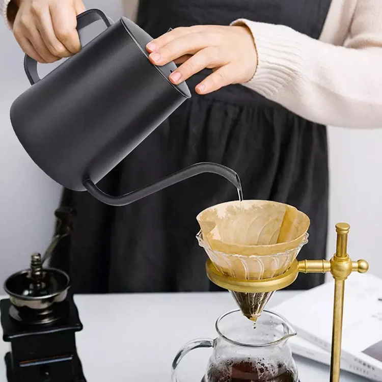 350ml 600ml Stainless Steel Handle Drip Coffee Pot with Long Gooseneck Spout Pour Over Coffee Kettle