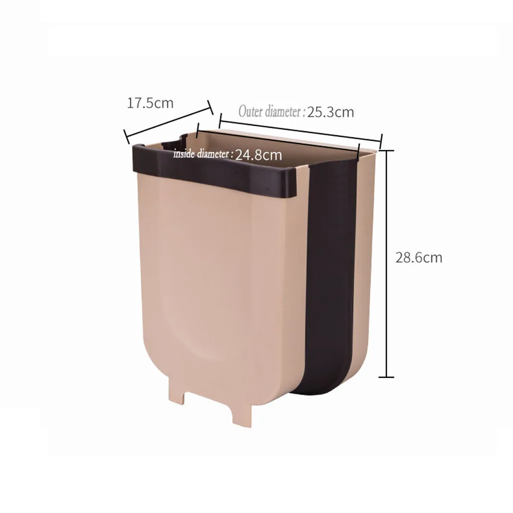 Kitchen Cabinet Door Hanging Trash Can Garbage Can Folding Waste Bins Kitchen Hanging Collapsible Dry Wet Separation Trash Can