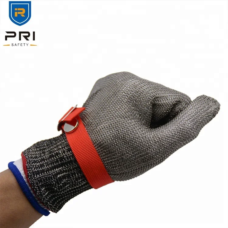 PRI animal handling butcher chainmail cut resistant protect butcher steel esd cut resistant gloves