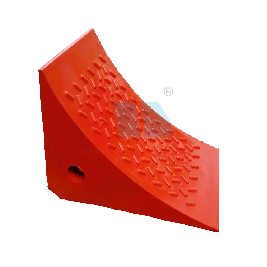 Light Weight PU Orange Trailer Tire Camper Parking Lot Curb Blocks Wheel Chocks Parking Blocks Car Wheel Wedges For Vehicle