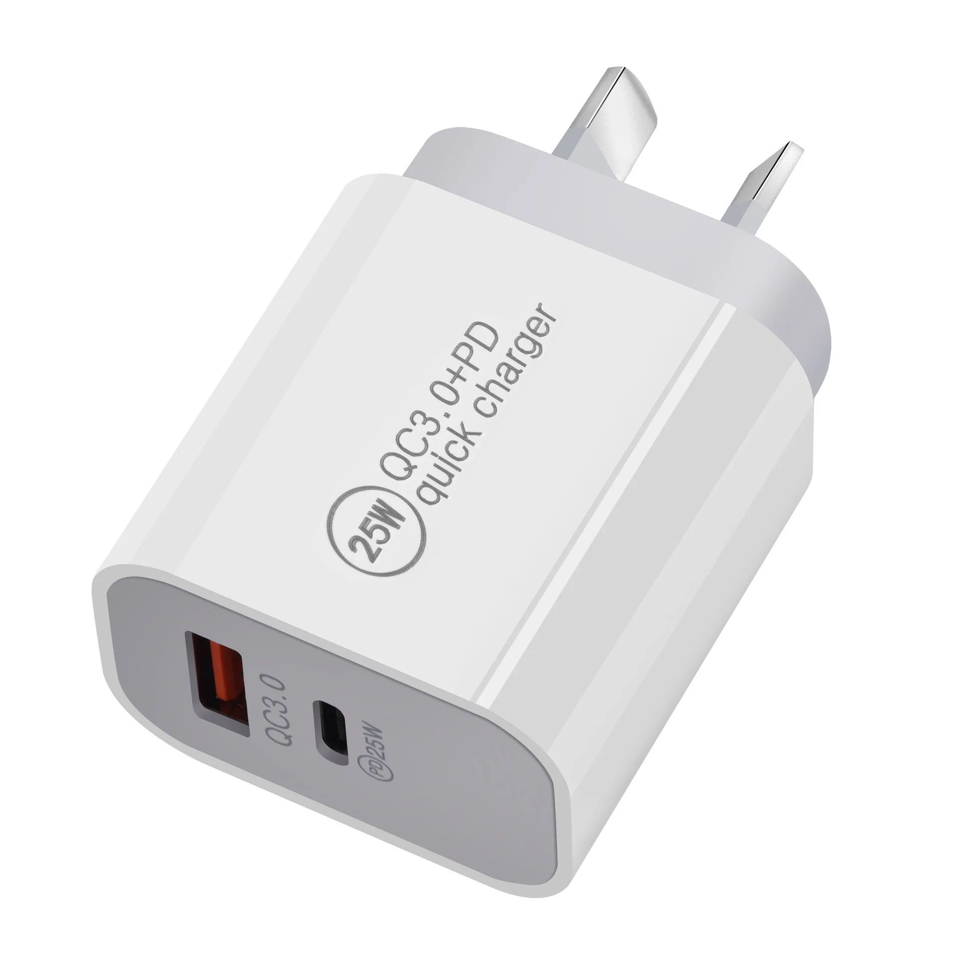 Saa Rcm Australia New Zealand Pd Au Type C Fast Charger 25W Usb-C Mobile Phone Charger for Australia