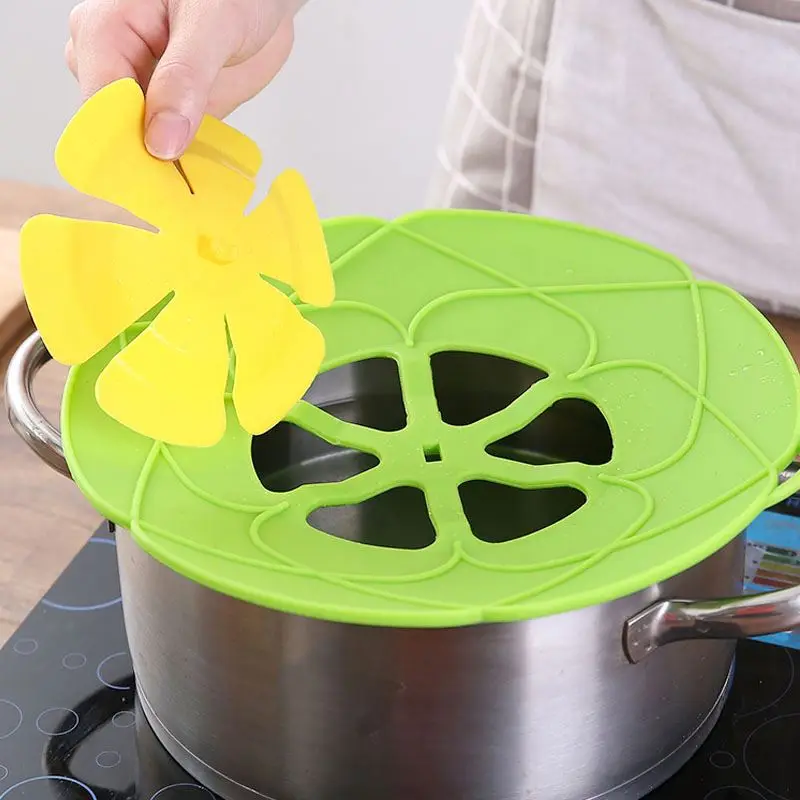 
Cooking Tools Flower Cookware Home Kitchen Silicone lid Spill Stopper Cover For Pot Pan Kitchen Accessories Accessories Gadgets 
