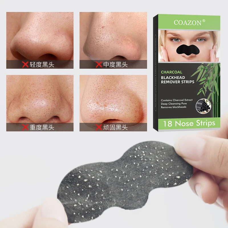Coazon Charcoal Blackhead Peel Off Removal mask Deep Cleansing Pore Unclogging strips nose and chin blackhead strips for women