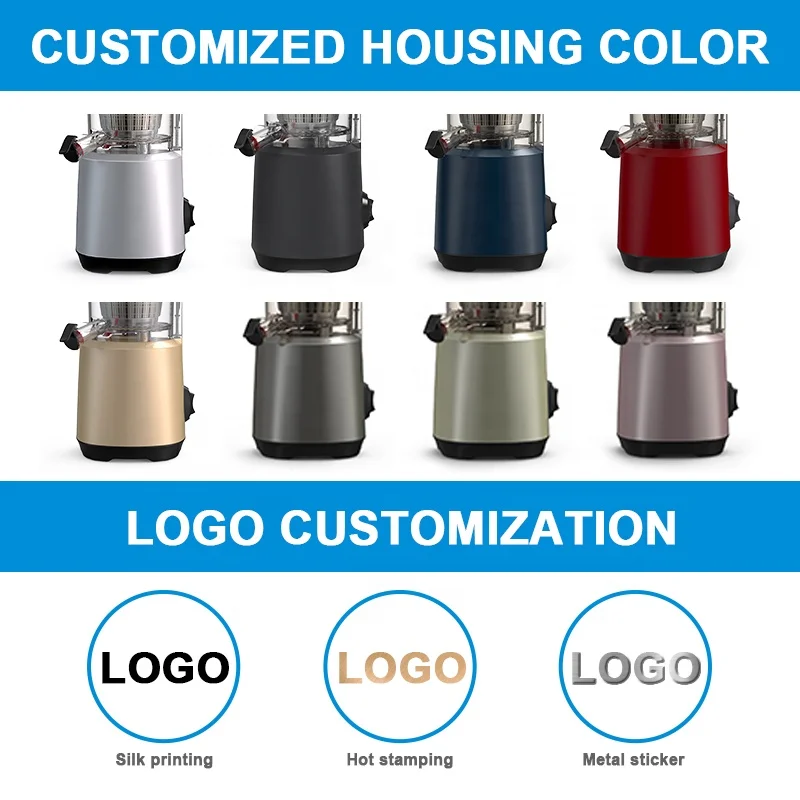 High-Yield 82mm Cold Press Slow Juicer Extractor Multi-Function Fruit Juice Separator Wide Feed Chute Electric Squeeze Juice