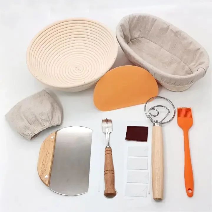 Kitchen Tools Scraper Dough Plastic Plate Basket Test Tools suit Bread Fermented Bread Basket