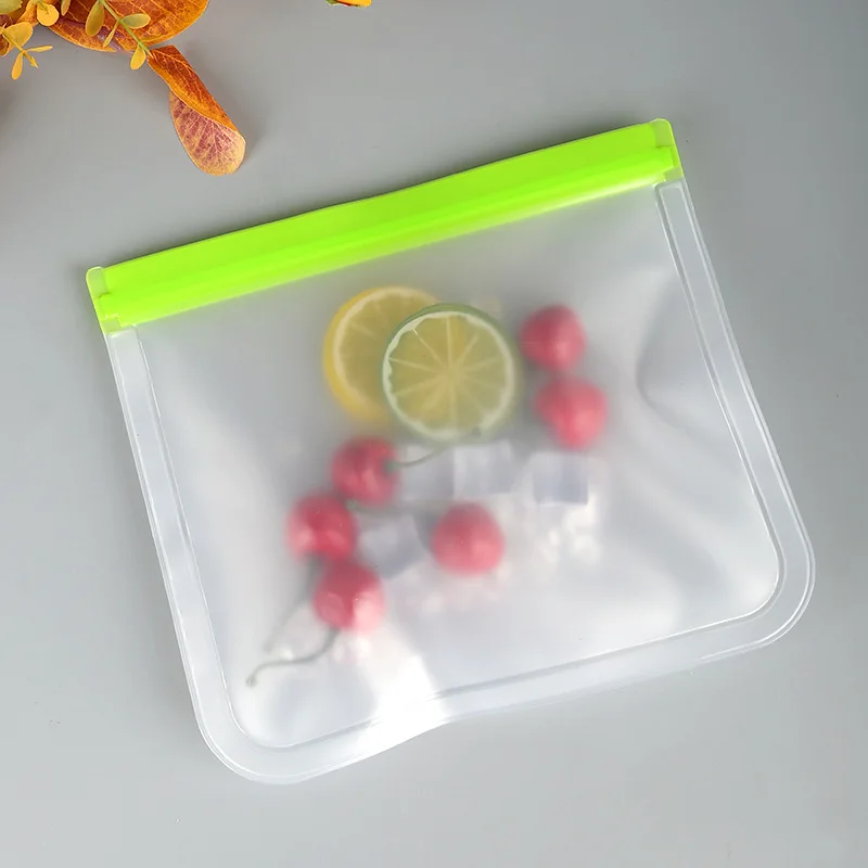 Reusable Translucent Self-Sealing Zipper Sealing Bag Storage Bag Environmental Food-Grade Fruit And Vegetable Preservation Bag