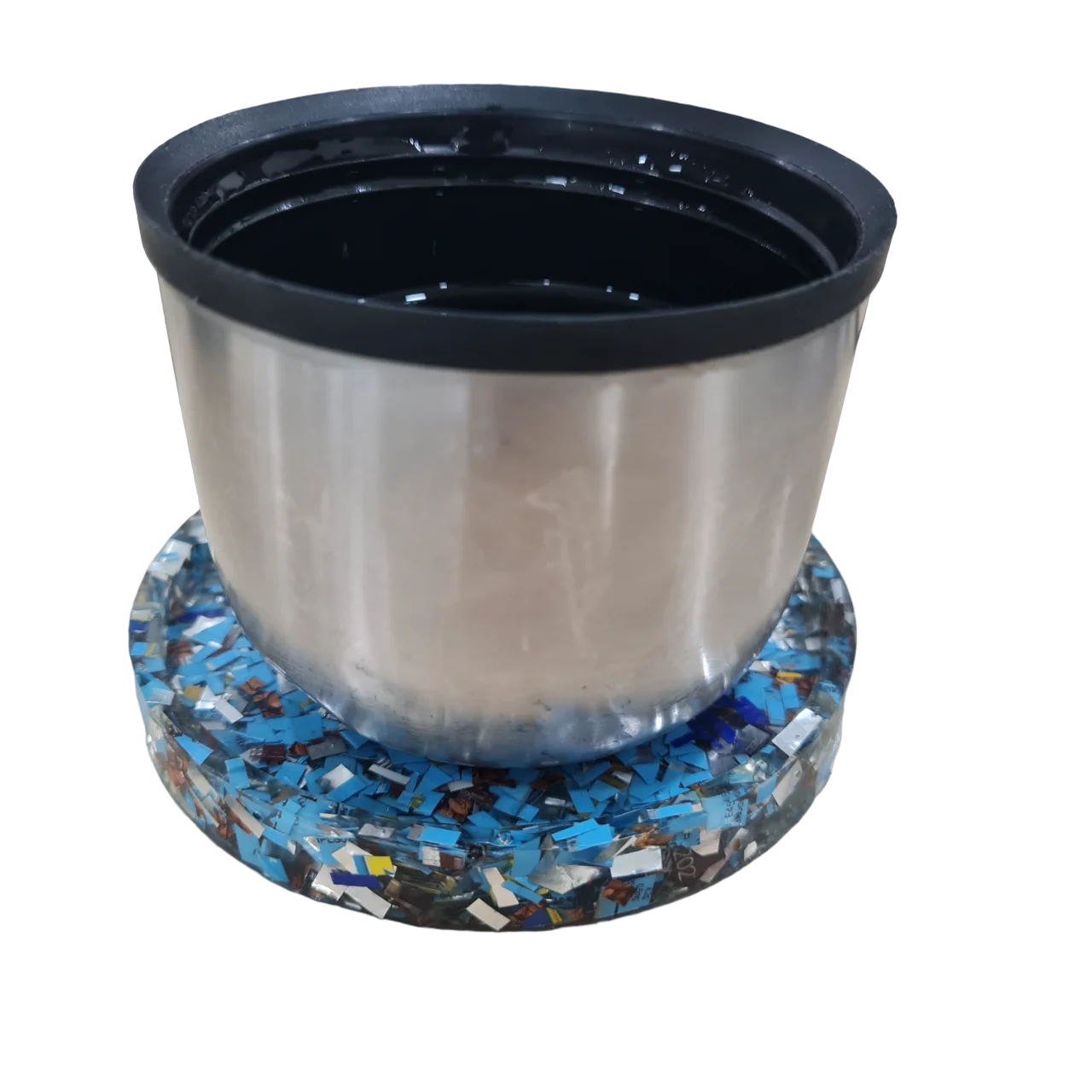 Resin Coaster Set Artistic Handcrafted for Sustainable Home Decor Chic Tabletop Accessory EcoFriendly Mosaic