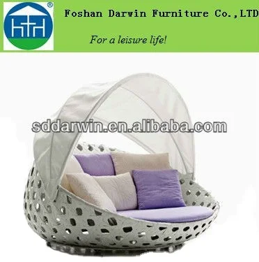 Садовая мебель, плетеный шезлонг, диван-кровать из ротанга, круглый диван-шезлонг