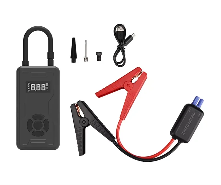 Portable Car Wireless Compressor Tire Pressure Detection Inflator WITH Led Lighting Car Emergency Starting Power Supply