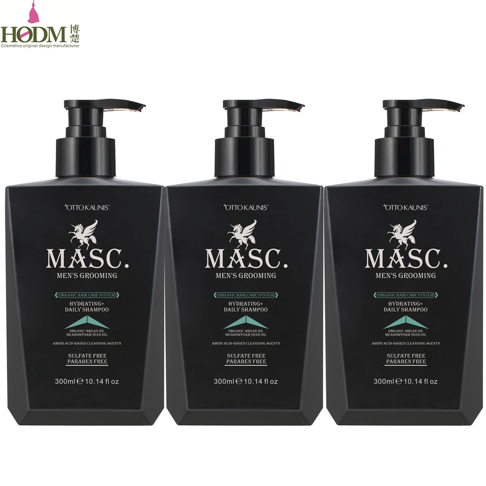 Private Label OEM Organic Argan Oil Deep cleaning Sulfate Free Vegan Moisture Hair Shampoo for Men