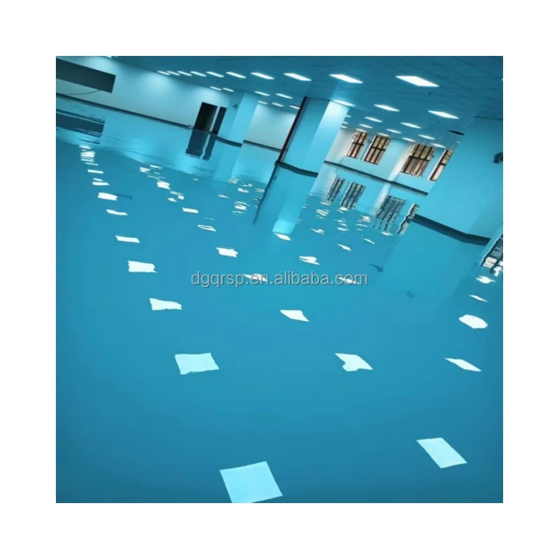 Customized colorful epoxy resin floor paint coating in garage for building