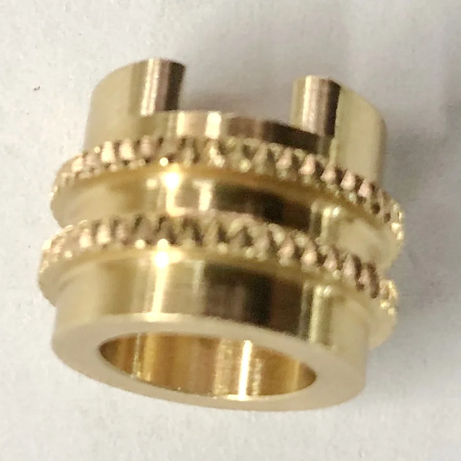 CNC machining part turning  bass knurl spare part brass insert