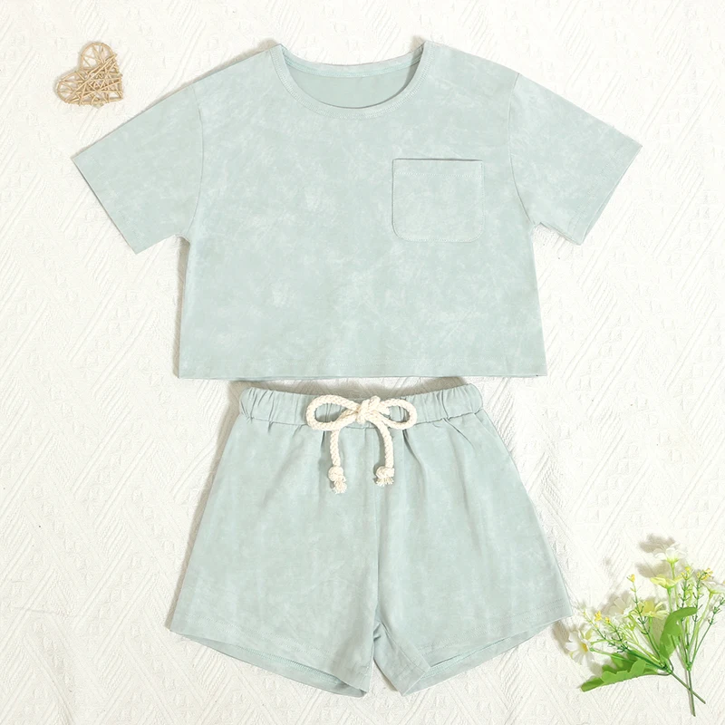 New Style Multiple Wholesale Children Suit Batik Print Crew Neck T Shirt Casual Cotton Kids Clothing Sets For Boys