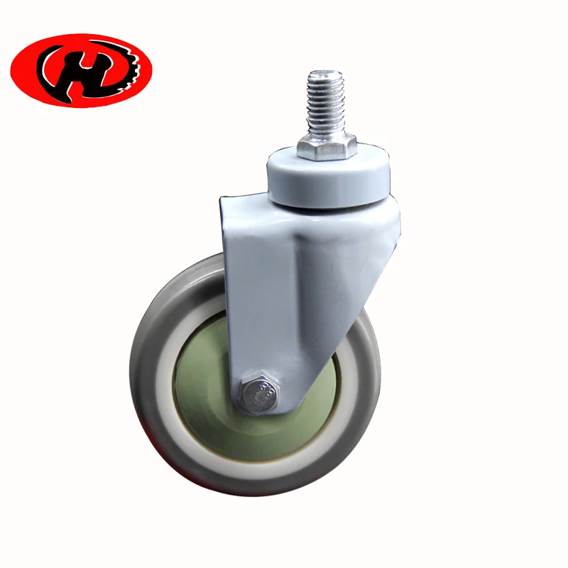High elasticity gray rubber shock absorbing mute wheel  Grey High Elastic Rubber Casters with golden rim